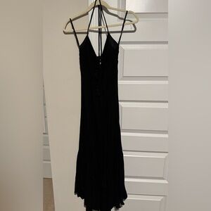 American Eagle Outfitters Black Halter Midi Dress